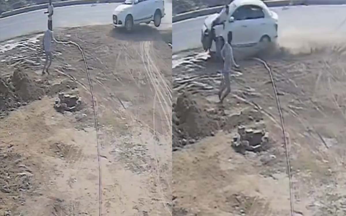 सड़क किनारे पानी डाल रहे युवक को कार ठोका, 30 फीट उछलकर युवक की मौत