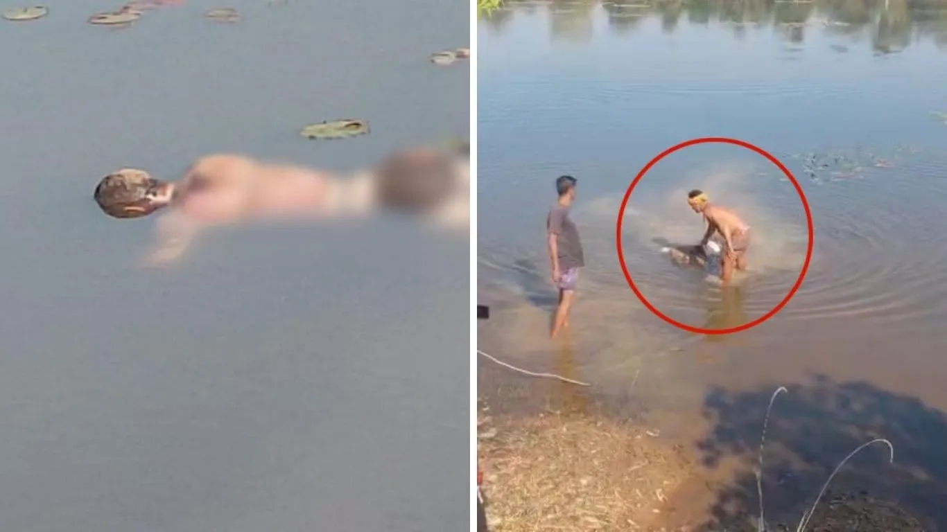 बांध में युवक की मिली तैरती हुई लाश, शरीर पर बंधा था पत्थर, इलाके में मची सनसनी