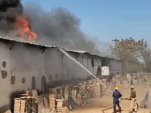 बिलासपुर के औद्योगिक क्षेत्र में लगी भीषण आग, इलाके में भय और अफरा–तफरी का माहौल, दमकल कर्मी मौके पर मौजूद