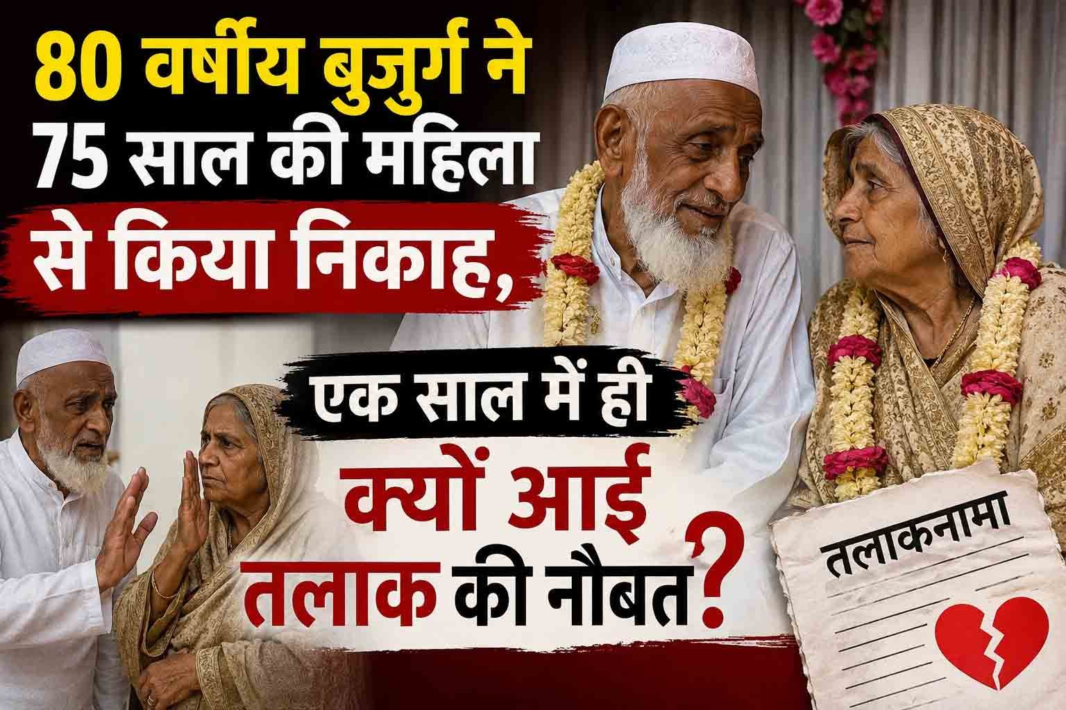 80 वर्षीय बुजुर्ग ने 75 साल की महिला से किया निकाह, एक साल में ही क्यों आई तलाक की नौबत