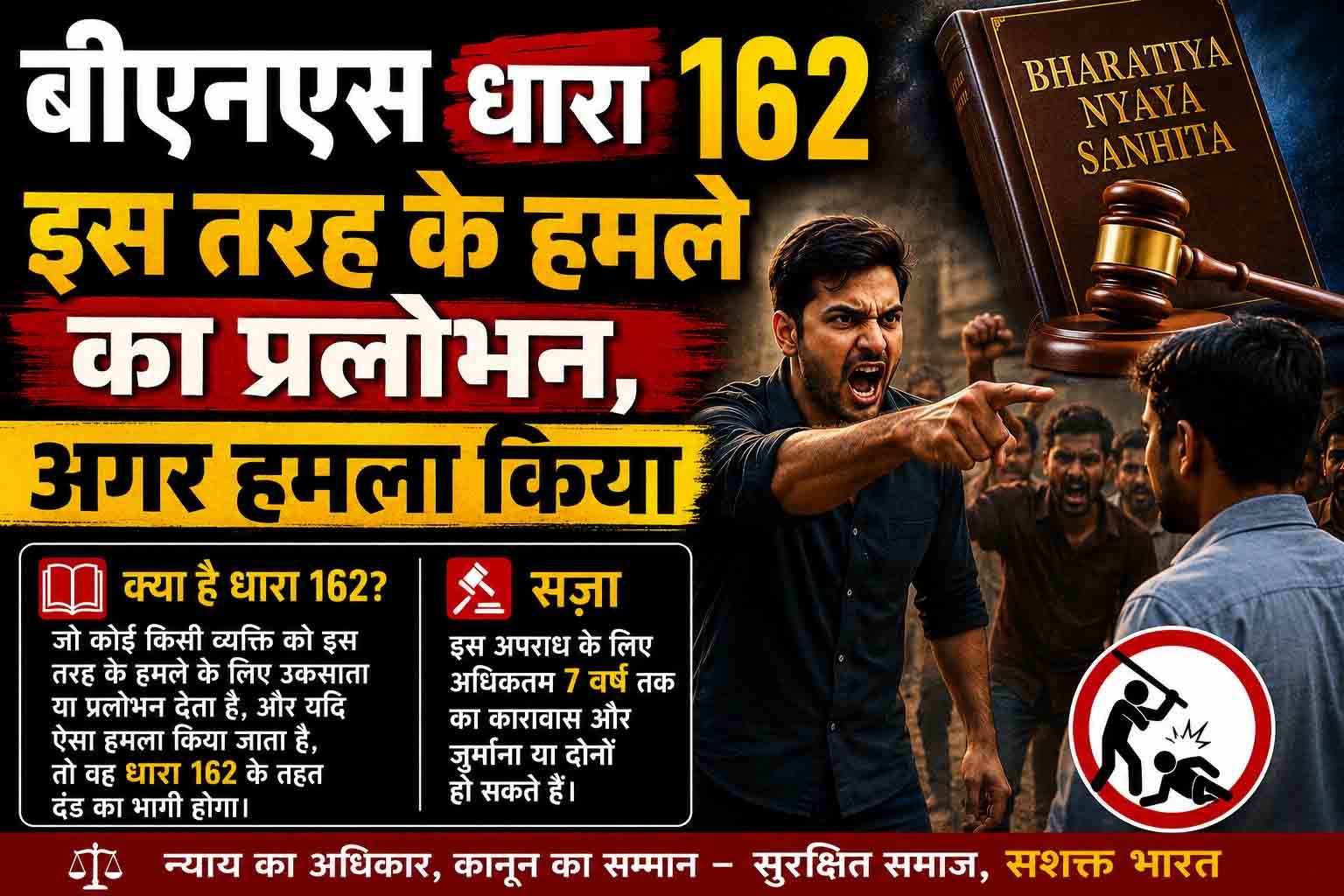 बीएनएस धारा 162,  इस तरह के हमले का प्रलोभन, अगर हमला किया