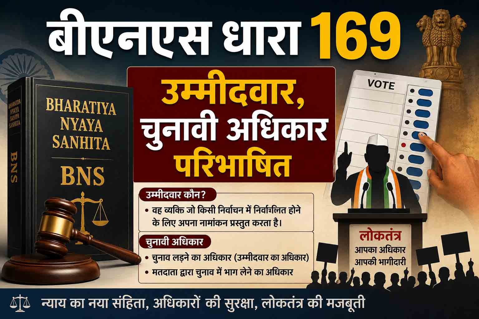 बीएनएस धारा 169, उम्मीदवार चुनावी अधिकार परिभाषित