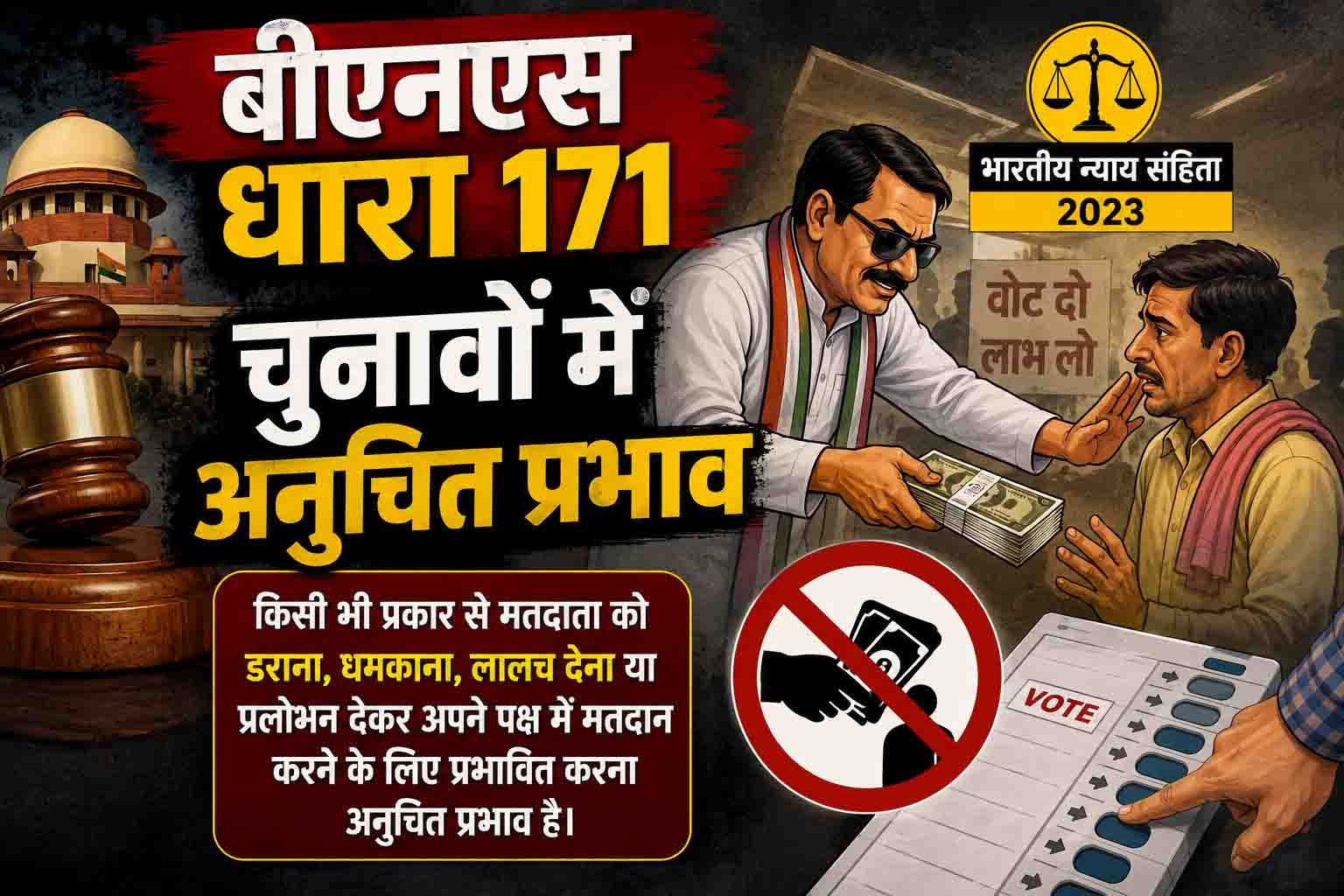 बीएनएस धारा 171,  चुनावों में अनुचित प्रभाव