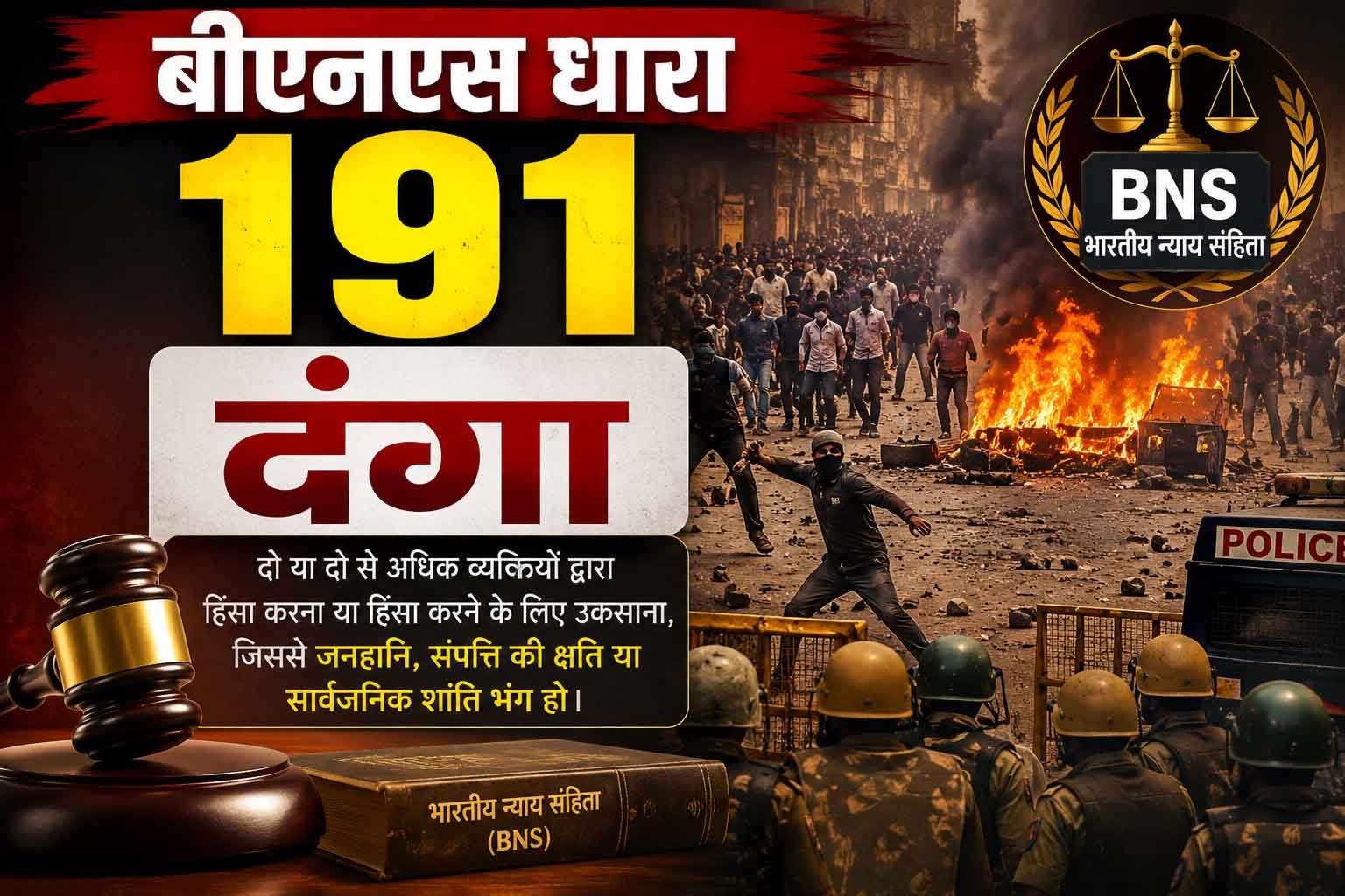 बीएनएस धारा 191, दंगा