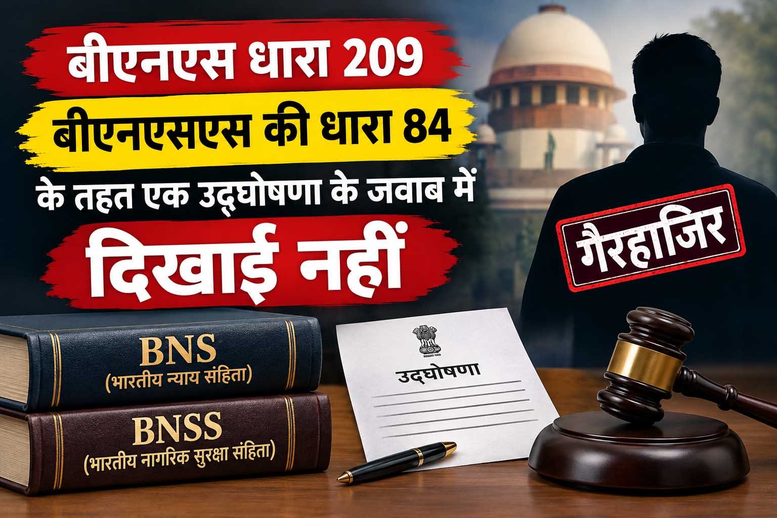 बीएनएस धारा 209, बीएनएसएस की धारा 84 के तहत एक उद्घोषणा के जवाब में दिखाई नहीं